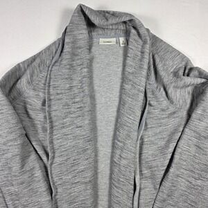LL Bean Gray Lightweight Open Front Cardigan Sweater Size MEDIUM